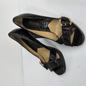02 Michael KORS Milan Croc Pumps Heels Size‎ 7.5 M